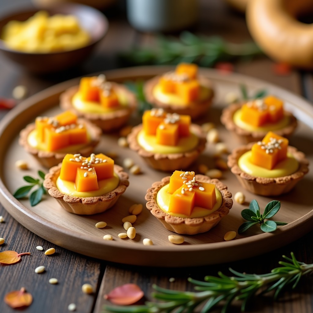Tartaletas de Calabaza y Queso de Anacardos con Masa de Almendra: Receta Vegana Gourmet