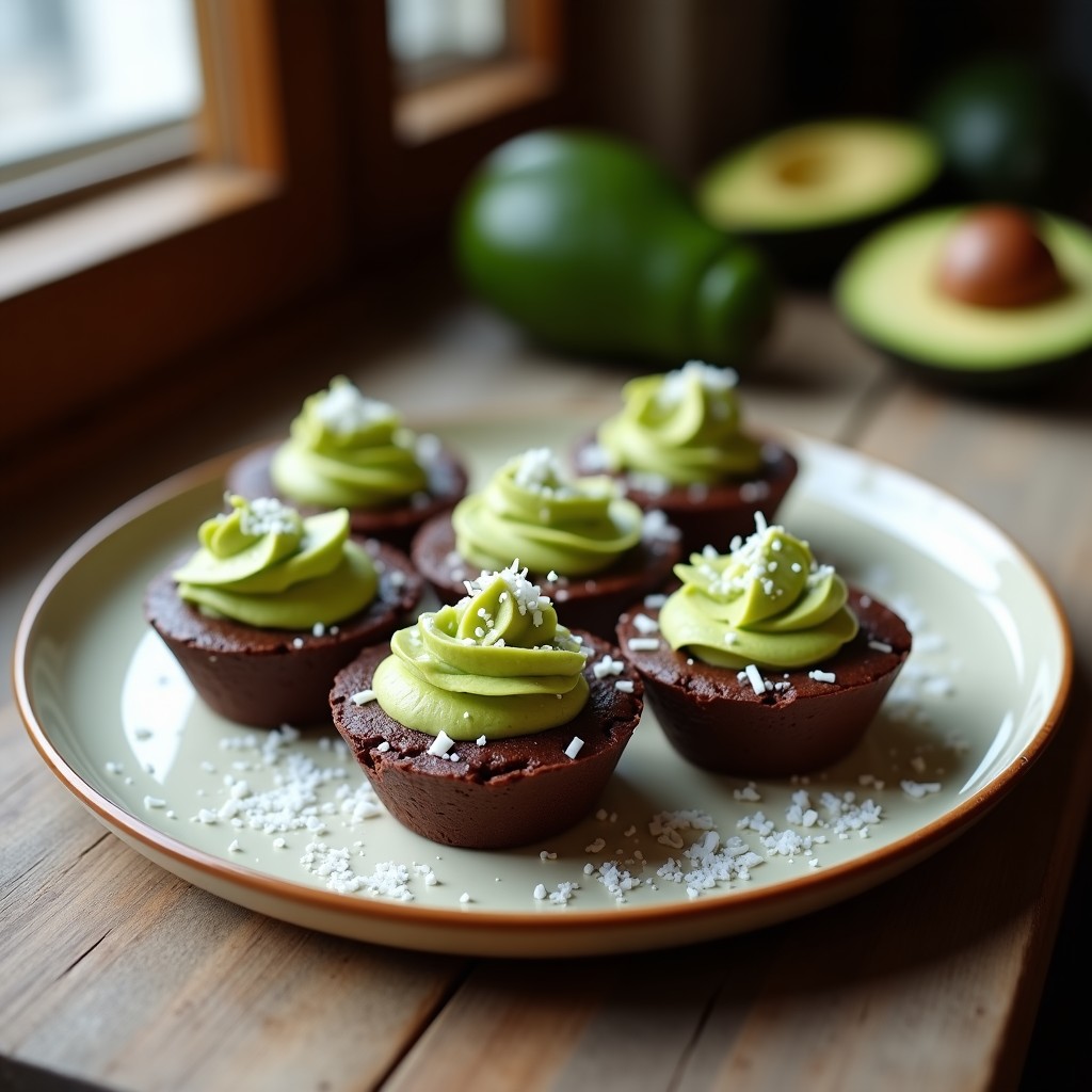 Tartaletas de Chocolate y Aguacate con Virutas de Coco: Postre Keto Sin Horno