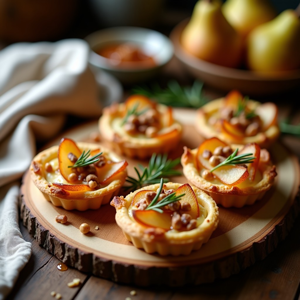 Tartaletas de Gorgonzola y Peras Caramelizadas: Receta Italiana en Airfryer con Miel de Trufa