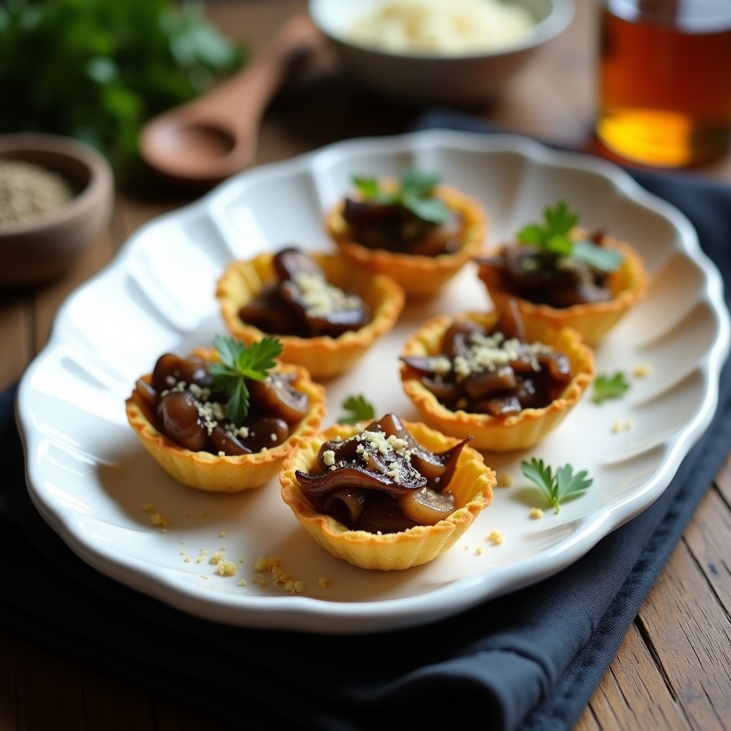 Tartaletas de Masarepa y Champiñones Salteados: Aperitivo Colombiano Sin Gluten