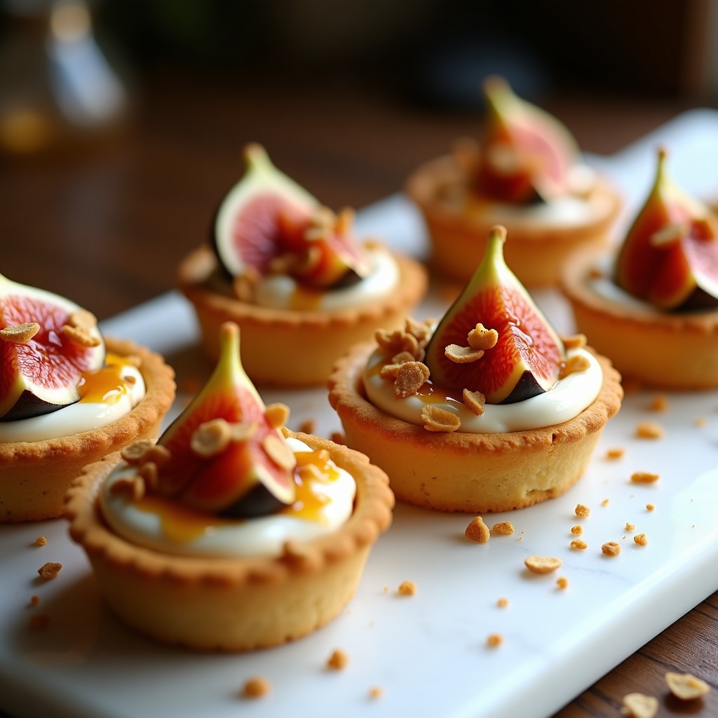 Tartaletas de Mascarpone y Higos Frescos con Miel de Trufa: Postre Italiano Gourmet