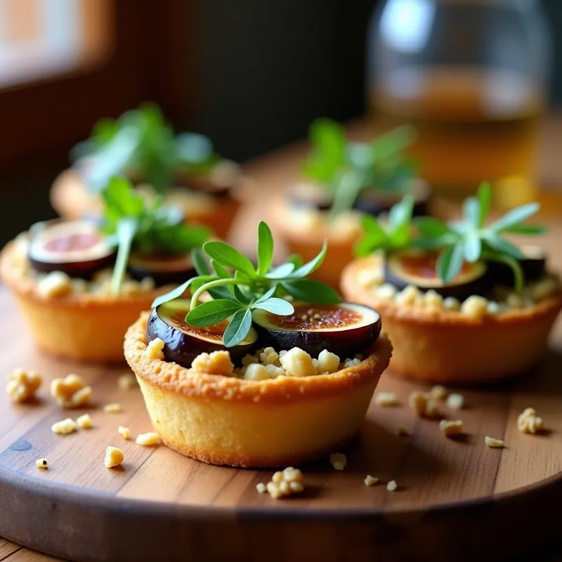 Tartaletas de Queso Azul y Higos Caramelizados: Receta Gourmet en 20 Minutos Sin Horno