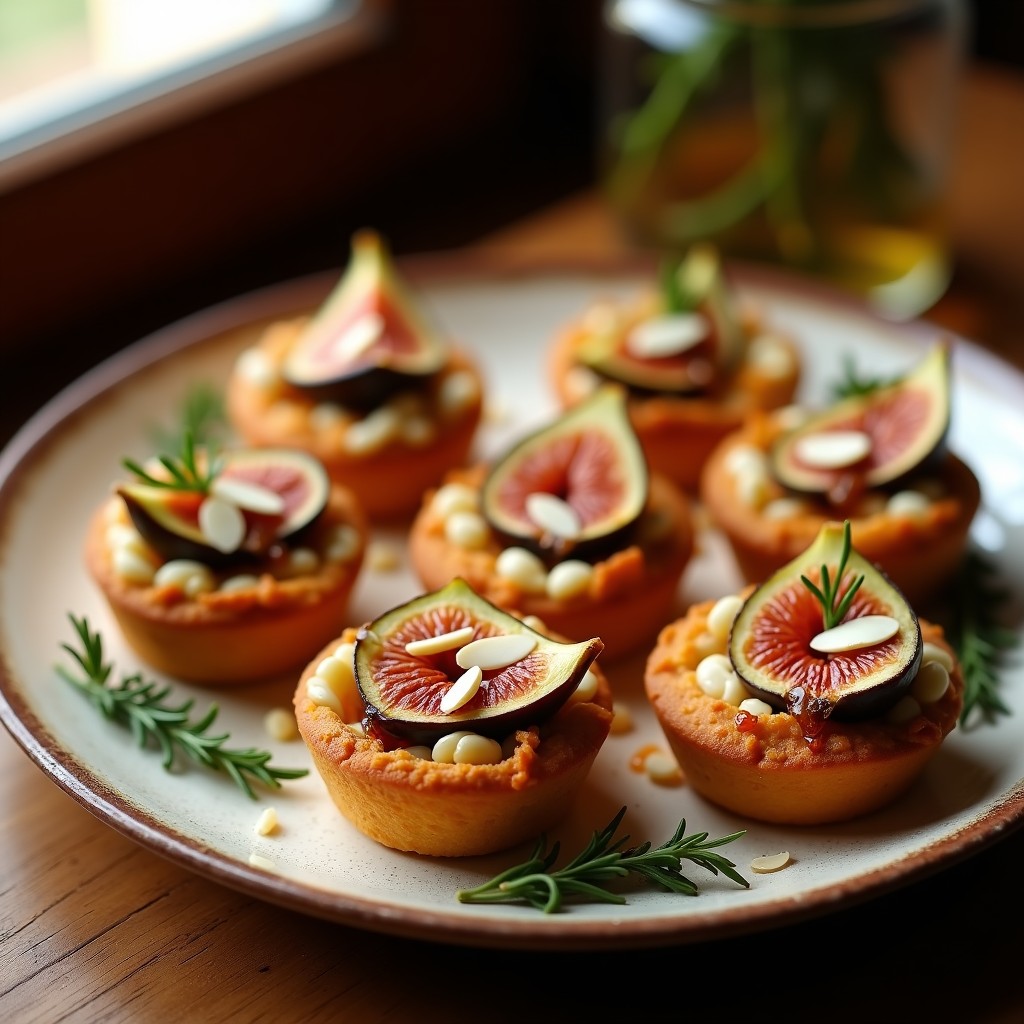 Tartaletas de Queso de Cabra y Higo Caramelizado: Receta Griega en Airfryer con Miel de Tomillo