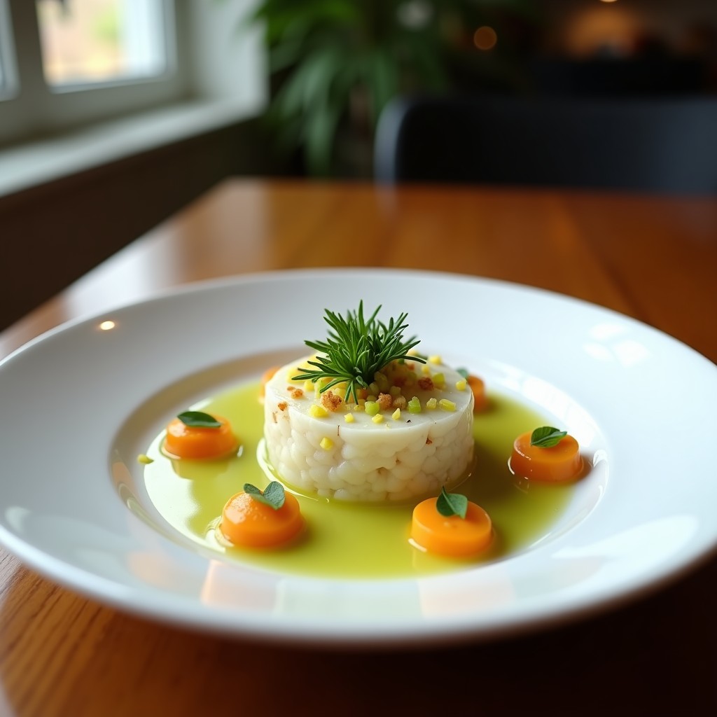 Tartar de algas wakame fresco con aguacate, cebollino y semillas de sésamo negro, servido en un bol de cerámica blanca con toques cítricos de lima.