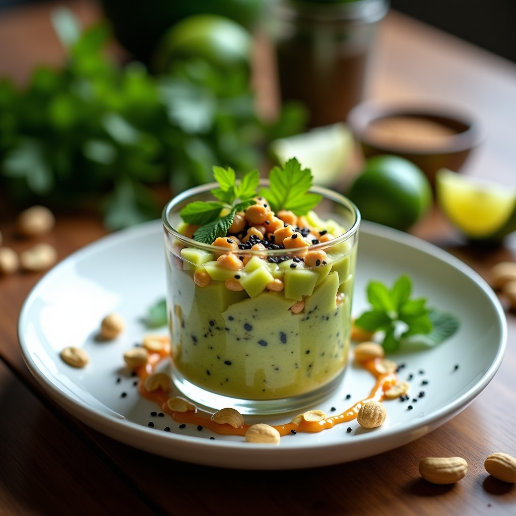 Tartar de Papaya Verde y Cacahuete: Receta Exótica Sin Gluten y Alta en Proteína
