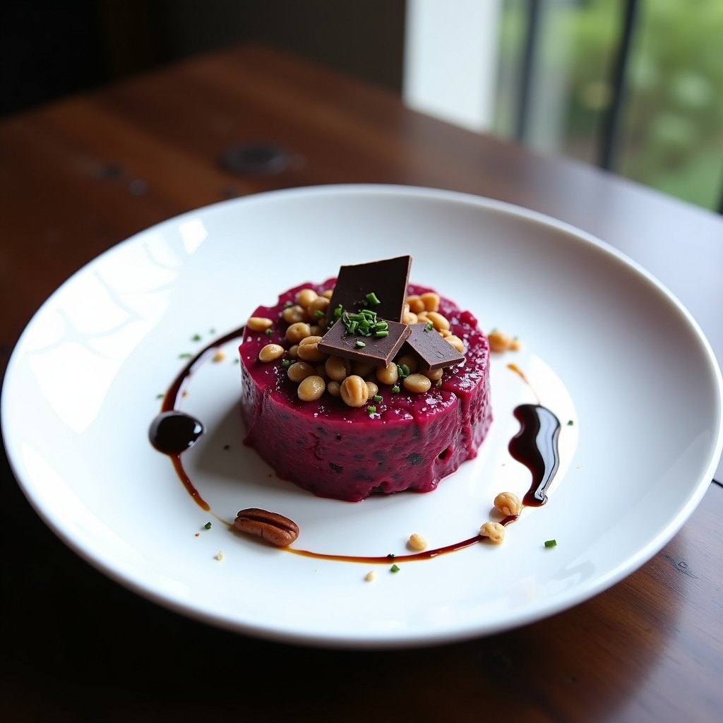 Tartar de Remolacha y Chocolate Negro: Receta Vegana Crudivegana en 15 Minutos