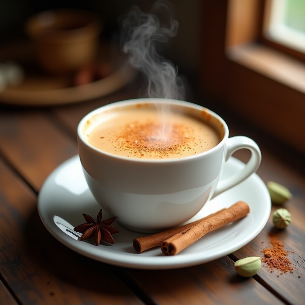 Té Chai Latte con Leche de Almendras: Bebida Caliente Vegana y Sin cafeína