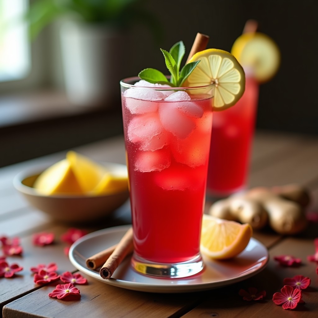 Té Helado de Hibisco y Jengibre con Limón: Bebida Detox y Refrescante en 10 Minutos