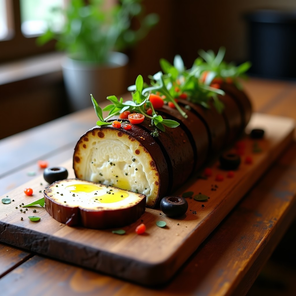 Terrina de Berenjena y Queso de Almendras: Receta Vegana Sin Cocción con Toque Ahumado