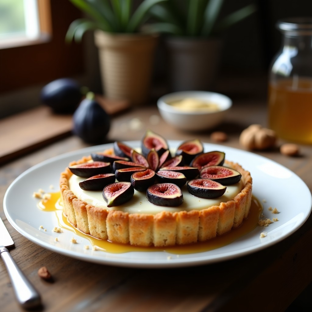 Torte de Queso de Cabra y Higos Negros: Postre Francés Sin Horno con Base de Almendras