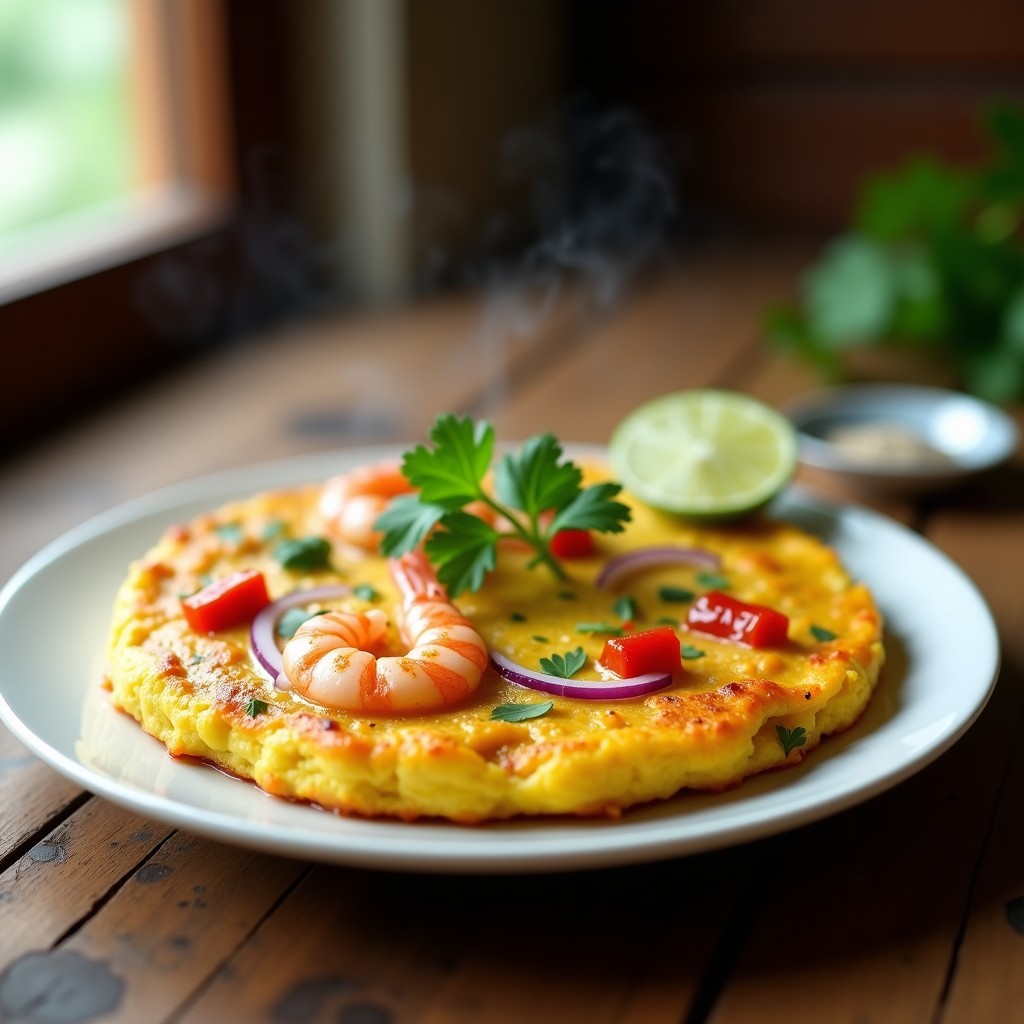 Tortilla de Camarones y Cúrcuma: Receta en Airfryer con Toque Tailandés y Alta en Proteína