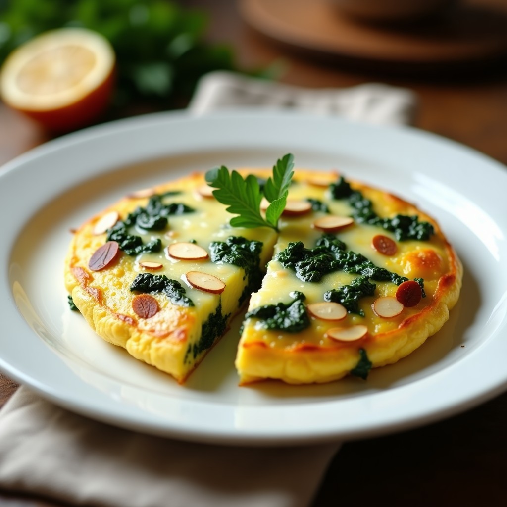 Tortilla de Claras con Espinacas y Queso de Almendras: Receta Alta en Proteína
