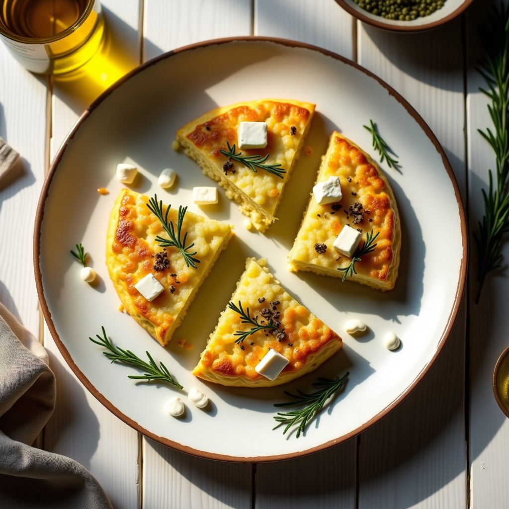 Tortilla de Coliflor y Queso Feta con Hierbas Provenzales: Receta en Airfryer Sin Harina
