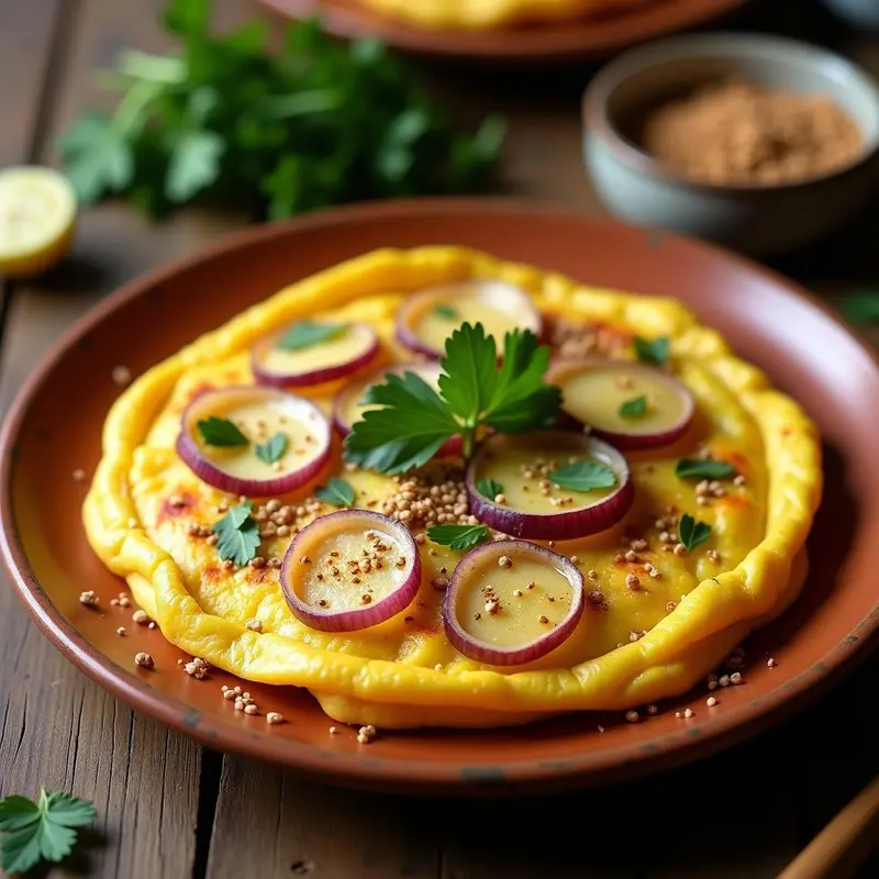 Tortilla Española con Zaatar y Hierbas Frescas: Receta Única y Aromática en 25 Minutos