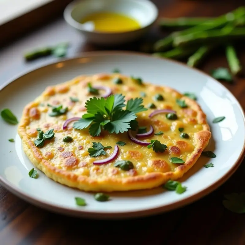Tortilla de Harina de Garbanzo con Espárragos Trigueros: Aperitivo Andaluz Sin Harina de Trigo