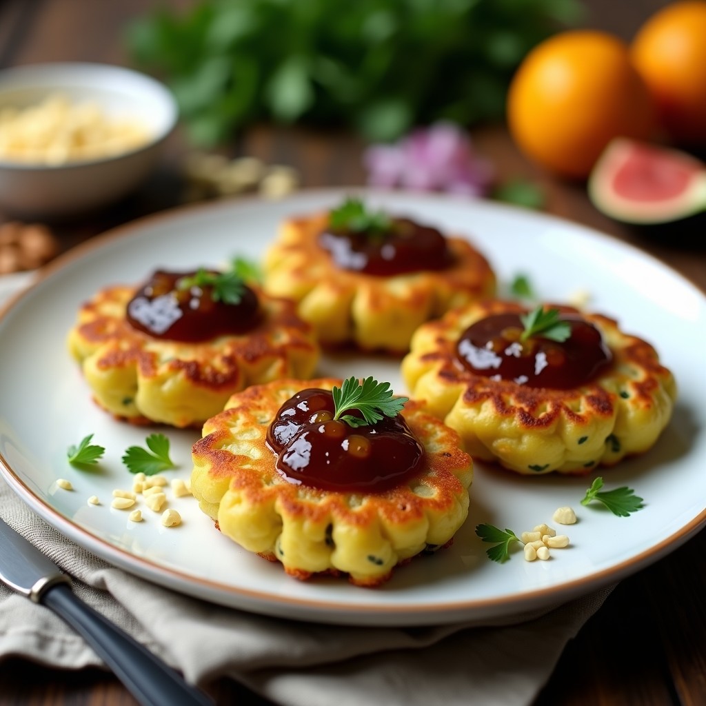 Tortitas de Calabacín y Queso de Cabra con Mermelada de Higos: Receta en Airfryer Sin Harina
