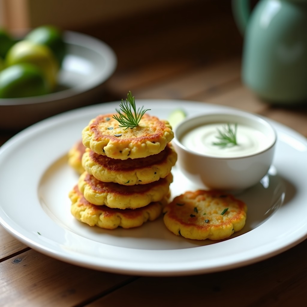 Tortitas de Harina de Lensón y Calabacín: Receta Sin Gluten en Thermomix con Dip de Yogur