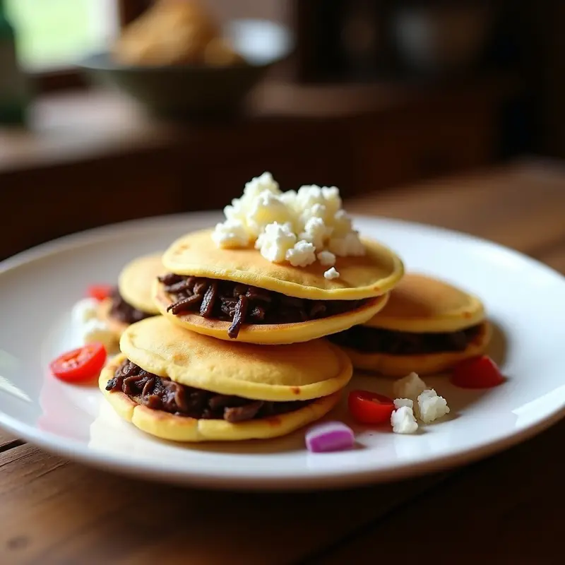 Tortitas de Maíz con Asado Negro y Queso Blanco: Receta Venezuelana para Desayuno o Cena