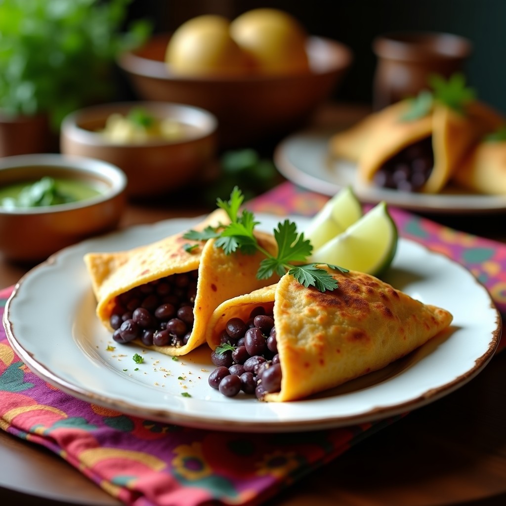 Tortitas de Maíz Azul con Frijoles Negros: Receta Mexicana Sin Gluten