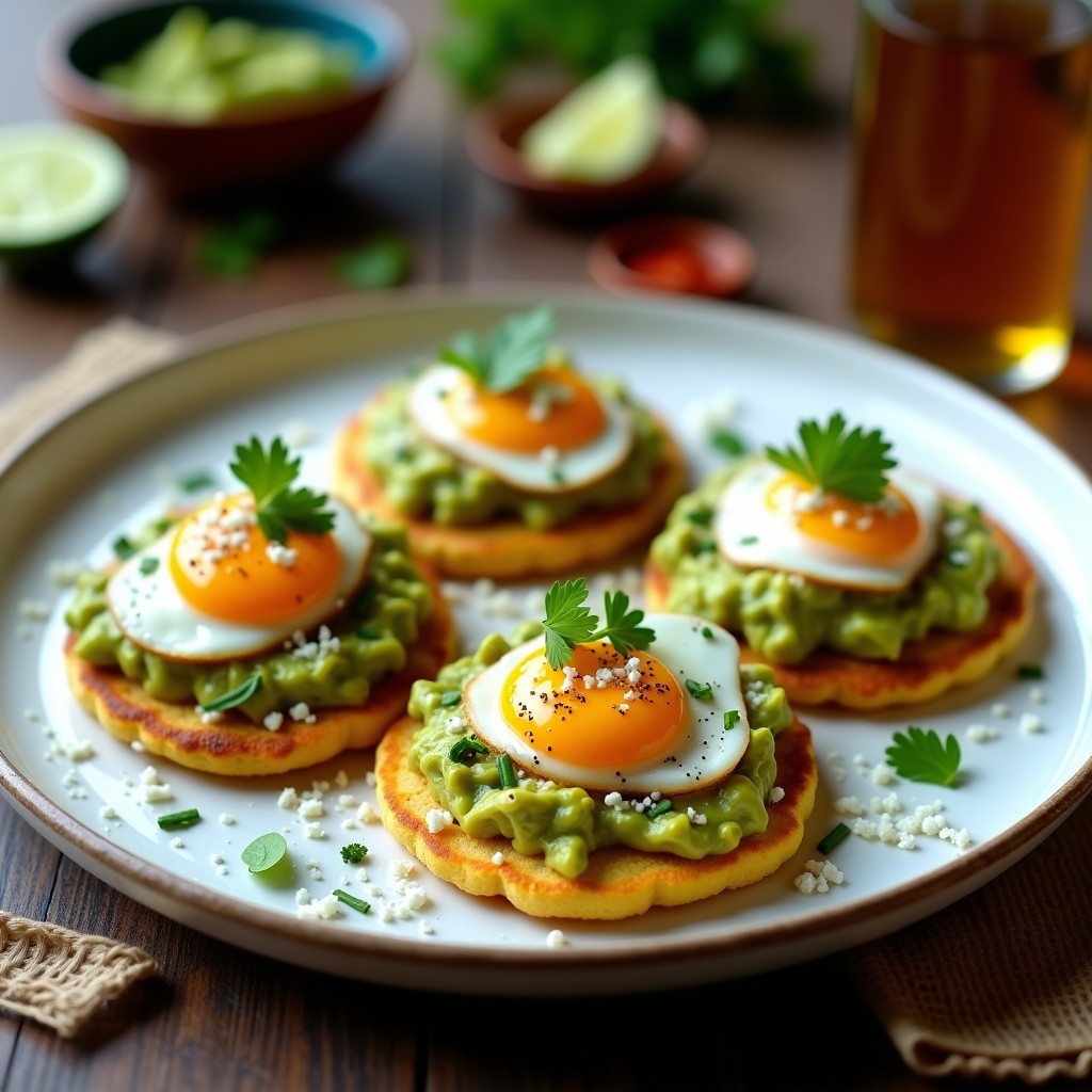 Tortitas de Maíz con Guacamole y Huevo Pochado: Desayuno Mexicano en Airfryer con Toque Gourmet