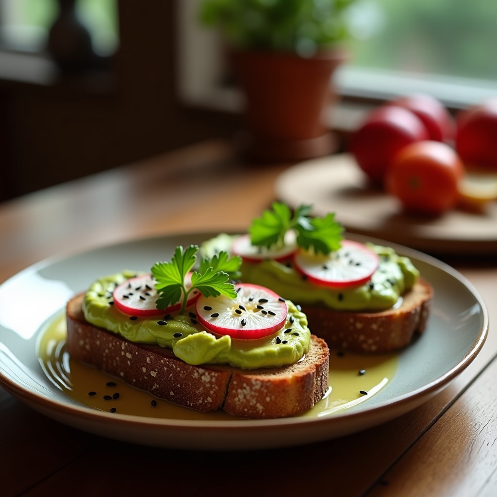 Tostadas de Pan de Centeno con Aguacate y Semillas de Amapola: Desayuno Alto en Fibra