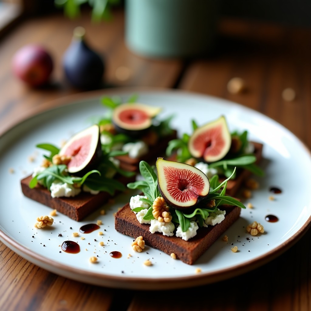 Tostadas de Pan de Centeno con Higo y Queso Azul: Receta Gourmet Sin Cocción