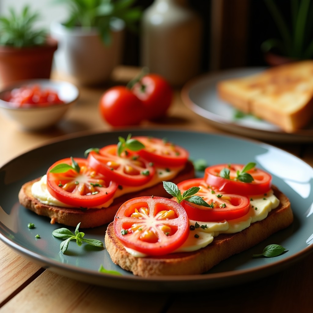 Tostadas de Pan de Centeno con Aceite de Oliva Virgen y Tomate Seco: Desayuno Mediterráneo en 5 Minutos
