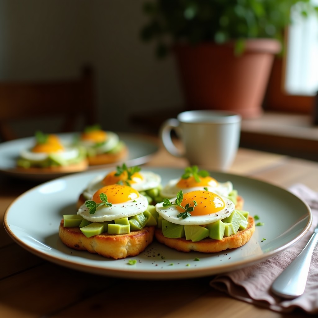 Tostadas de Pan de Coliflor con Aguacate y Huevos de Codorniz: Desayuno Keto en 10 Minutos