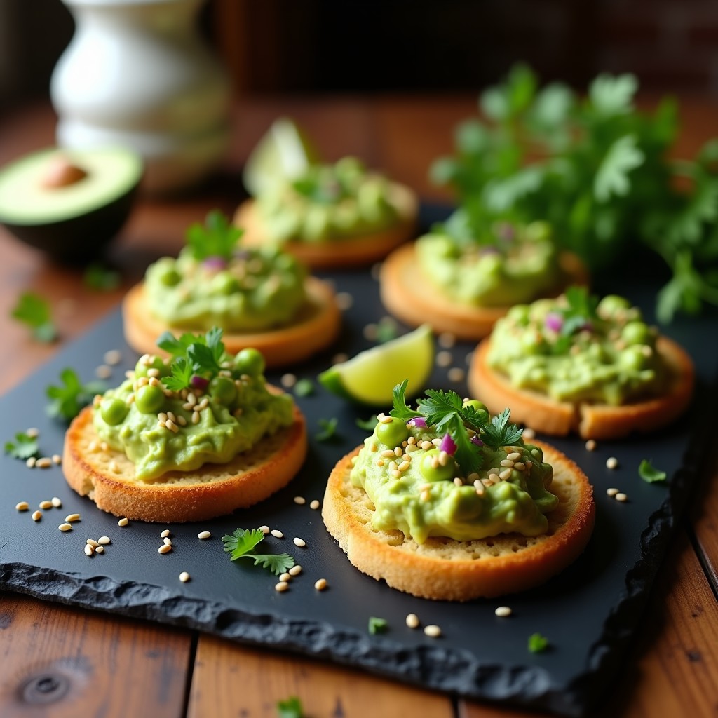 Tostadas de Pan de Maíz con Guacamole de Edamame: Receta Vegana y Alta en Proteína