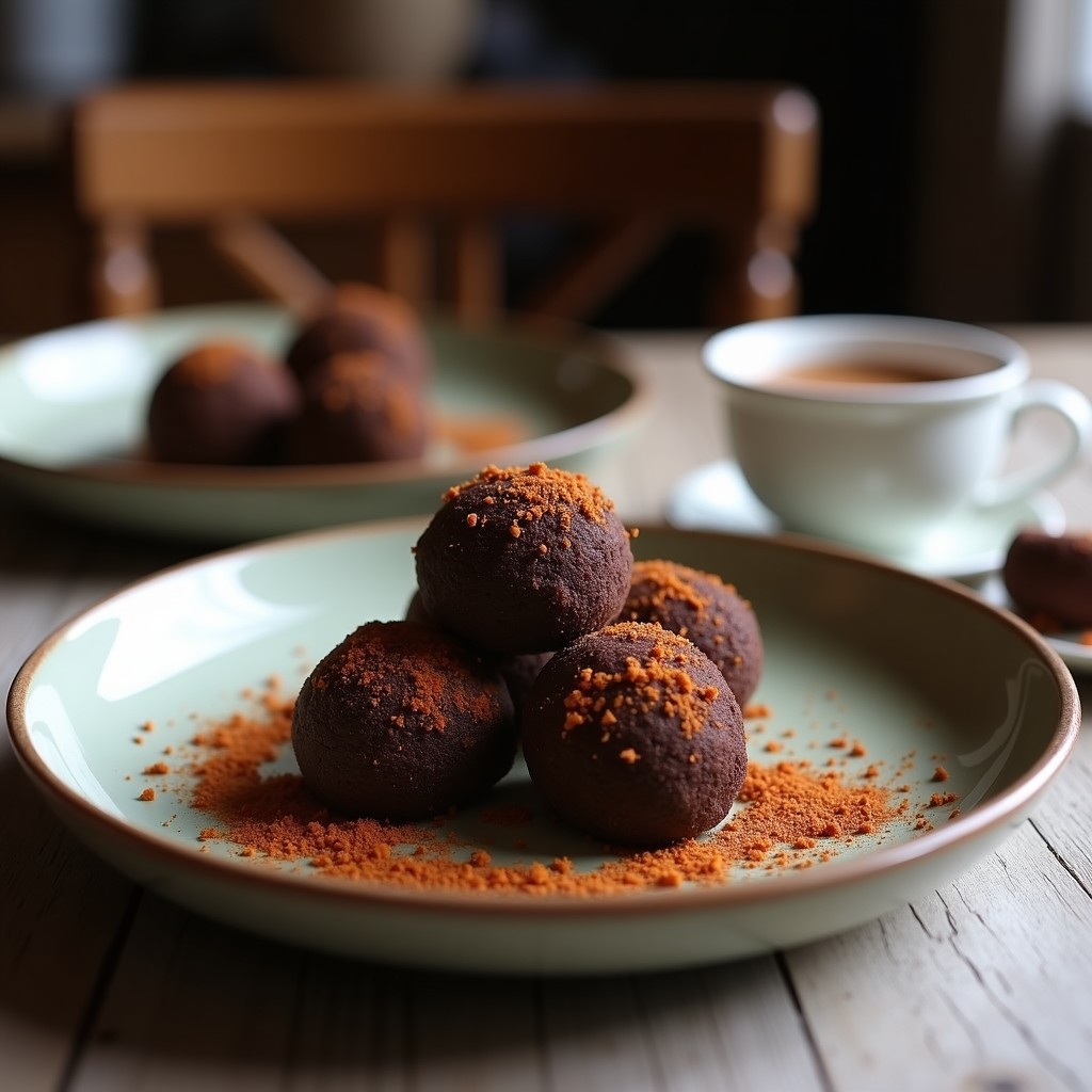 Trufas de Aceituna Negra y Chocolate 85%: Postre Salado-Dulce Vegano y Gourmet