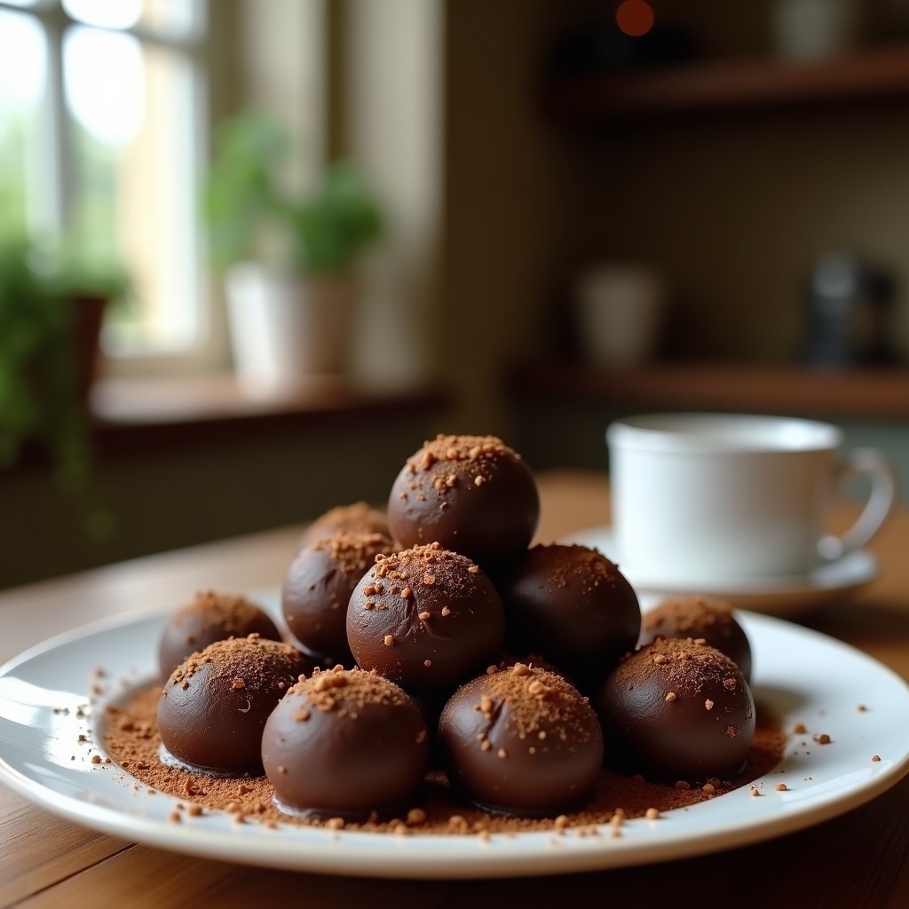 Trufas de Café y Aceite de Oliva: Postre Mediterráneo Sin Azúcar en 3 Ingredientes