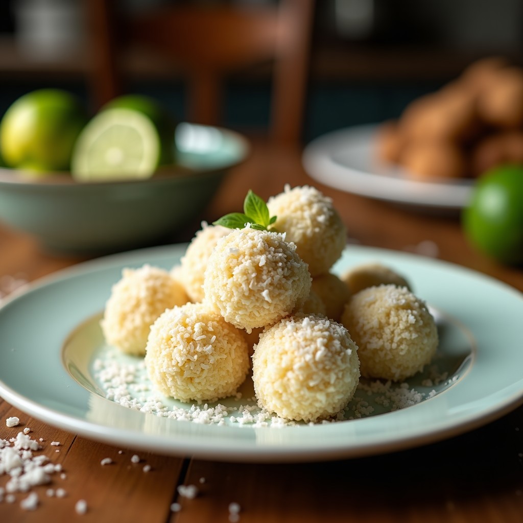 Trufas de Coco y Lima: Postre Sin Azúcar y Sin Horno con Toque Caribeno