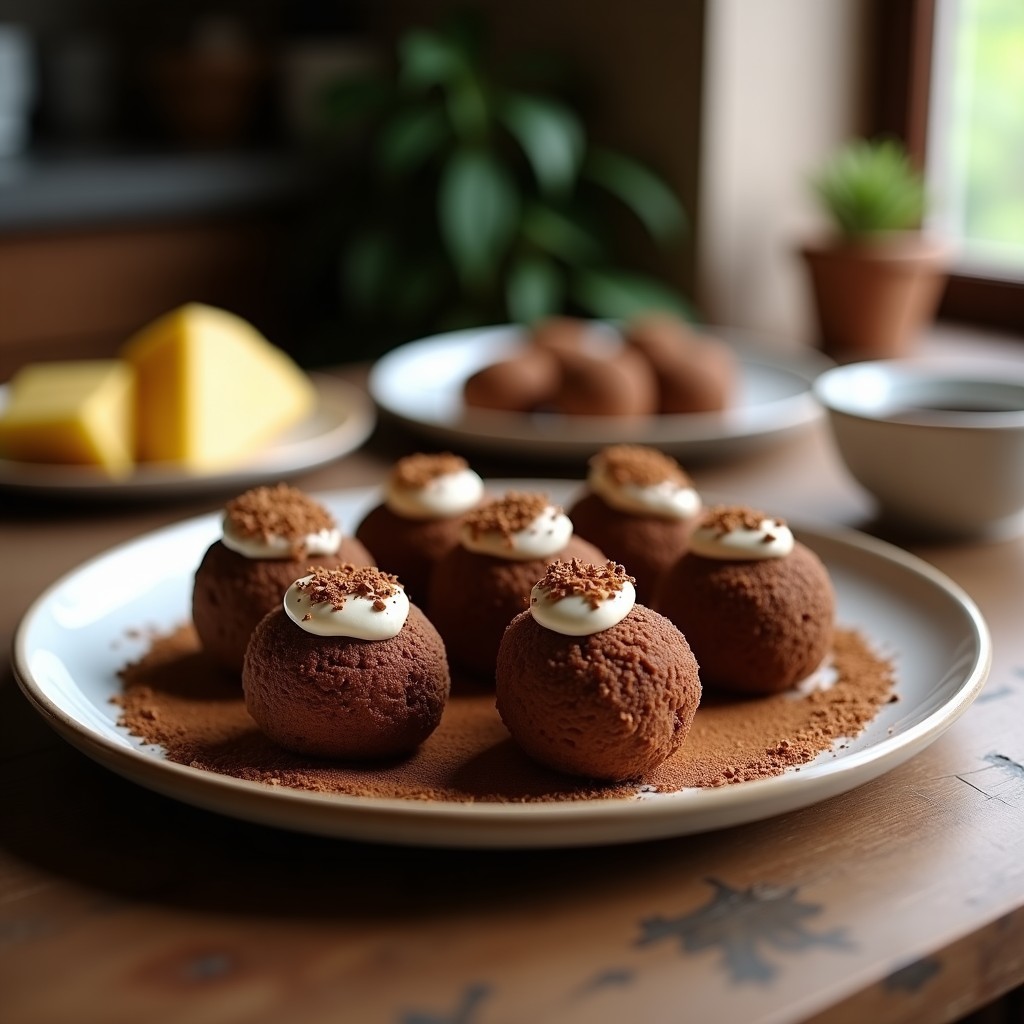 Trufas de Dátil y Cacao con Relleno de Mantequilla de Cacahuete: Postre Vegano Sin Azúcar Refinado