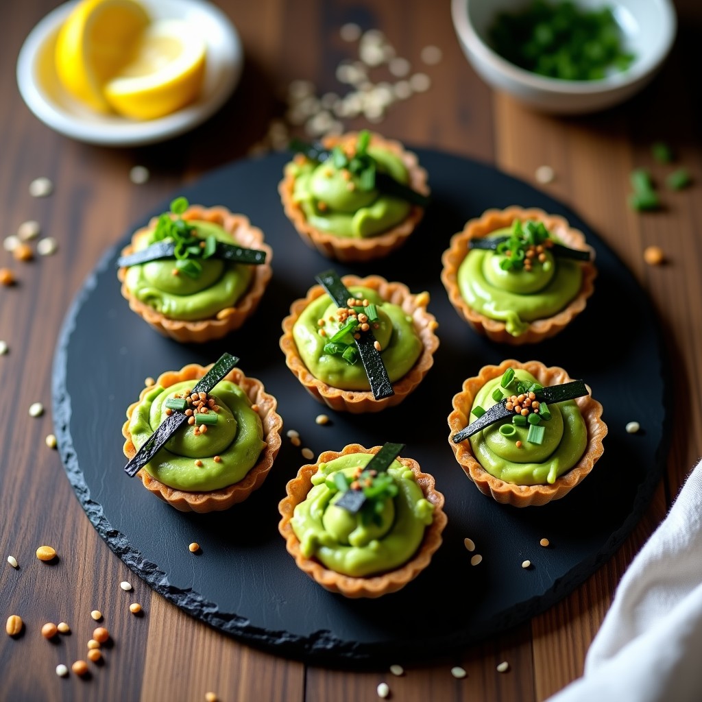 Tartaleta de Algas Nori y Aguacate: Receta Vegana Sin Horno con Relleno Cremoso